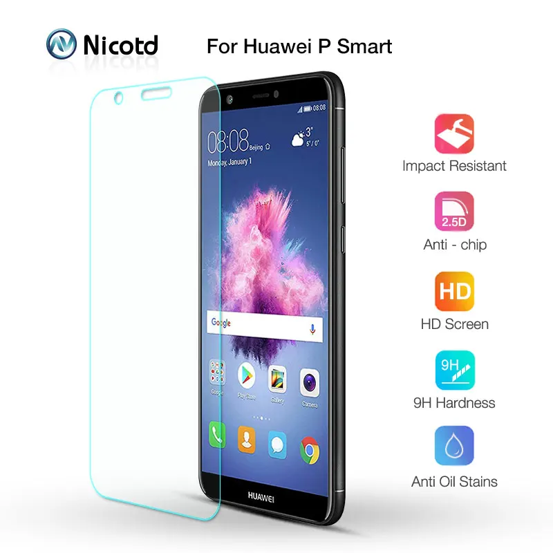 Nicotd 2.5D 9H Premium Tempered Glass For Huawei P Smart Screen Protector Toughened protective film For Huawei Enjoy 7S 5.6 inch (7)