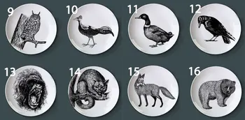 

Retro Animal Hand Painted Plate Child Puzzle Dish Black Farm Animal Stack Funny Decorative Round Plate for Hotel/bar/home Supply