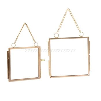 

Creative DIY Chain Retro Metal Photo Frame High Translucent Glass Photo Frame Specimen Folder 2 Size Optional O30 19 dropship