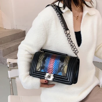 

Women Small Pu Leather Shoulder Bag High Quality Ladies Handbags Messenger Bags Fashion Designer Female Serpentine Crossbody Bag