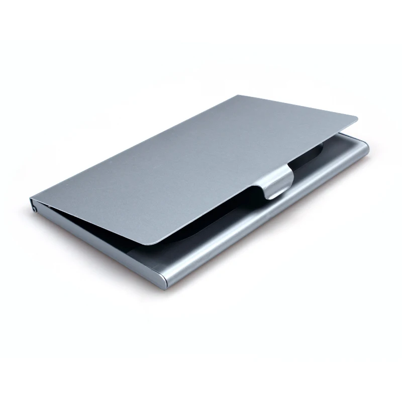 Business Name Credit ID Card Case Holder Aluminum Business Card Holder card files Aluminum Silver Color (1)