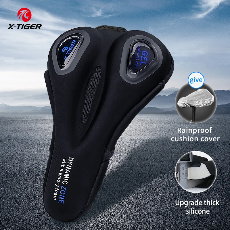 X-TIGER Bicycle Seat Cover 3D Sponge Polymer Soft Thickened Breathable Cycling Mat Mountain Saddle Accessories | Спорт и развлечения