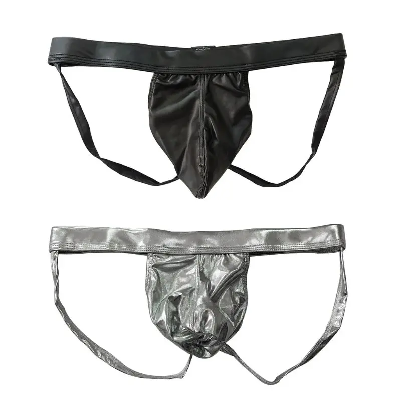 2 цвета s m l xl размеры сексуальные мужские стринги T-back боксеры молочное шелковое белье кожаная Защита паха трусы