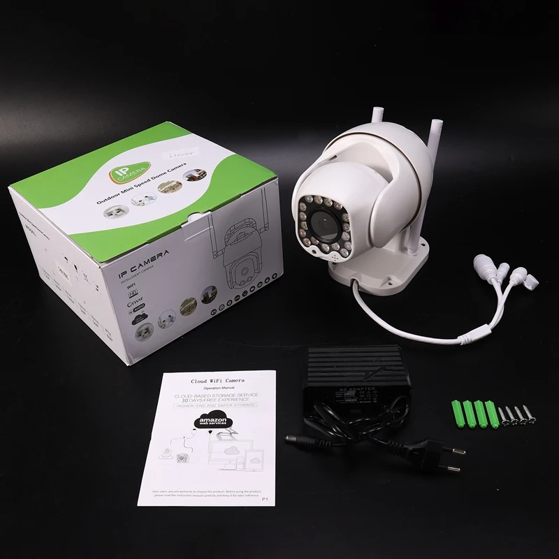 

1080P Cloud Wifi PTZ Camera Outdoor 2MP Auto Tracking Home Security IP Camera 4X Digital Zoom Speed Dome Camera(EU Plug)