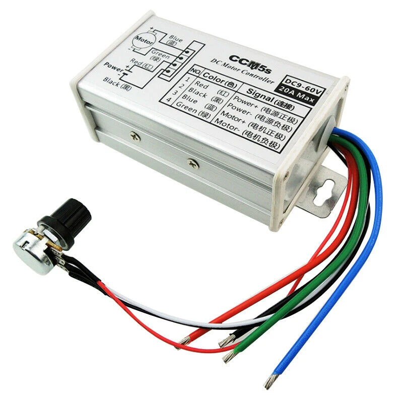 12V 24V PWM DC мотор бесступенчатый регулятор переменной скорости переключатель с металлической оболочкой