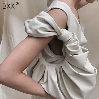 

[BXX] 2020 Autumn Pleated Cloud Totes Bags For Women PU Leather Fashion Handbags and Purses Lady Travel Dumplings Bags HL602