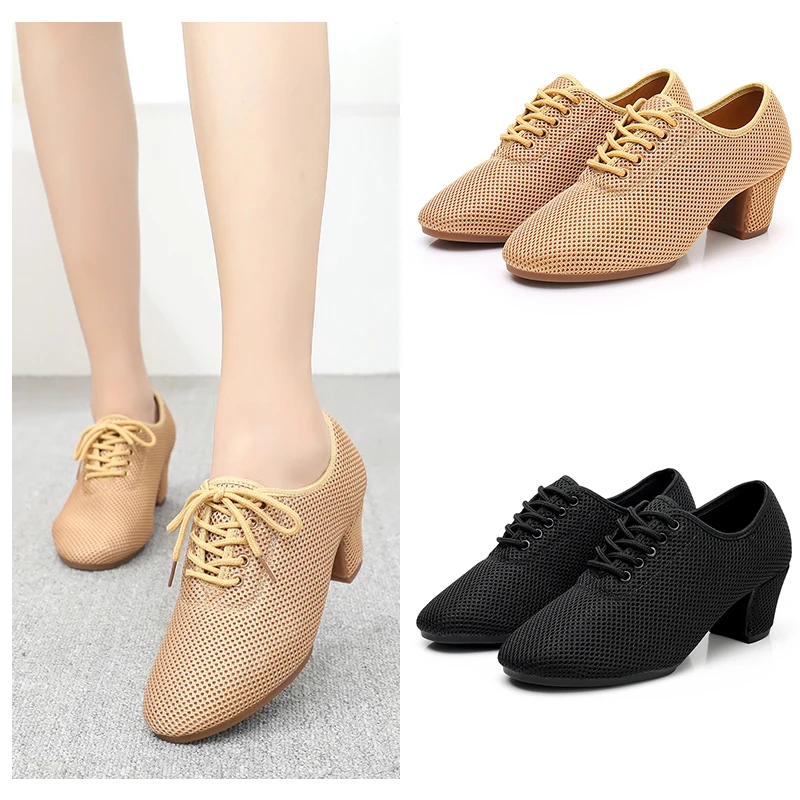 Dance Shoes Women Dance Shoes Ballroom Latin Dance Shoes Lady Modern Tango For Boy Girl Sneaker Jazz heeled 3.5/5cm