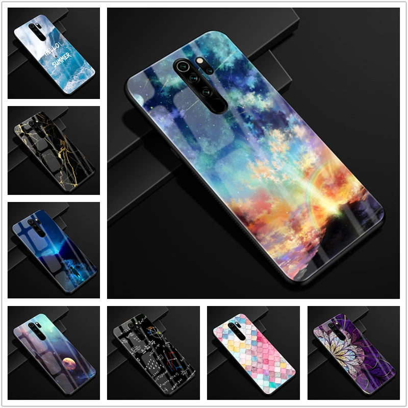 

For Xiaomi Redmi Note 8 Pro Case Silicone Bumper Glass Hard Back Cover For Redmi Note 8 Phone Cases Redmi Note8 Pro 8Pro Coque