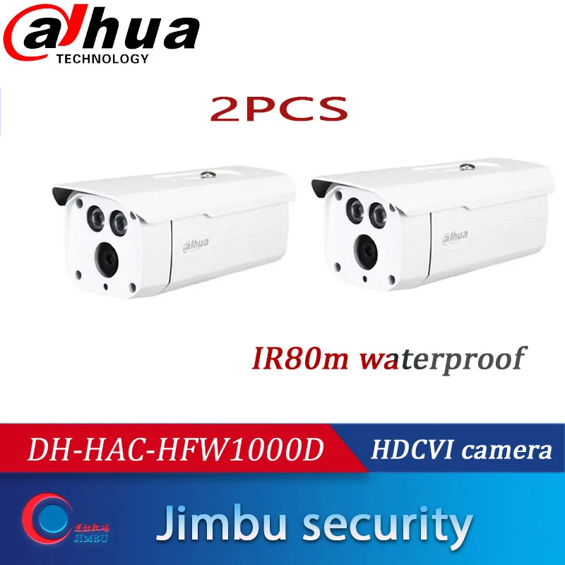

Original Dahua 1mp bullet HDCVI camera DH-HAC-HFW1000D 2PCS IR80m waterproof for outdoor work with dahua xvr and hxvr with BNC