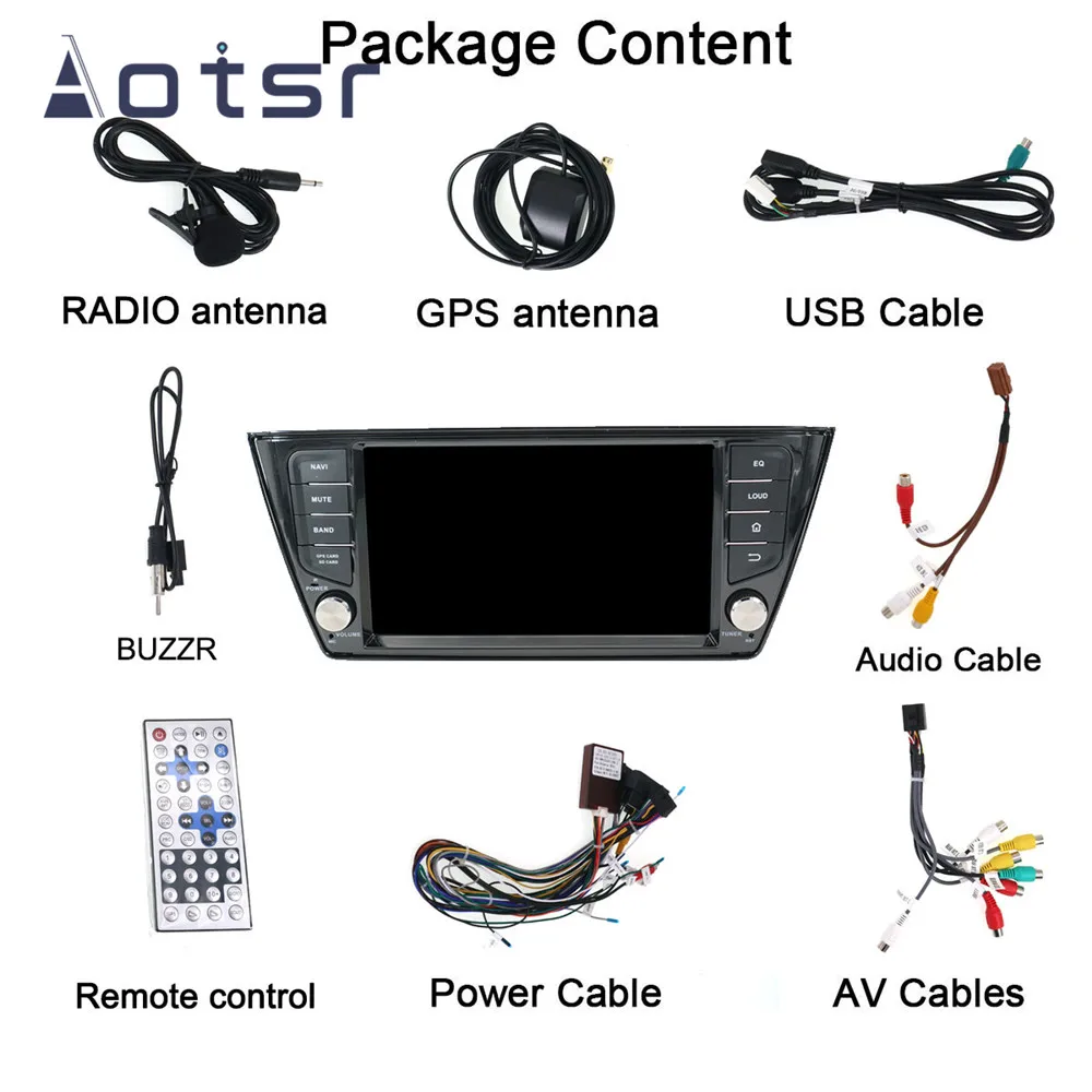 Cheap 2 Din Android 9.0 RAM 4GB+64GB 8 Core Car Radio GPS Navi For VW Skoda Fabia nj3 2015 2016 2017 Multimedia tape recorder stereo 5