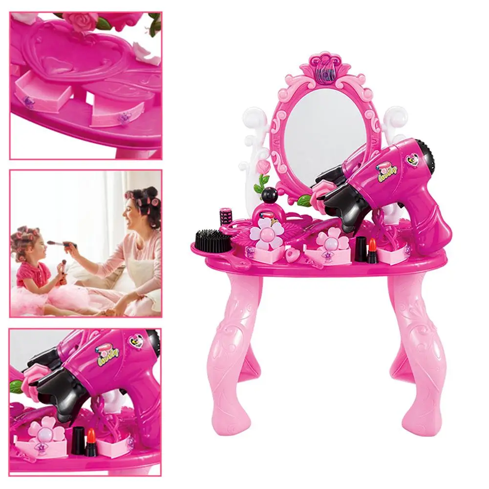 Детский игровой дом, косметический макияж, игрушки, музыкальный светильник, цветочный комод, многофункциональный игрушечный туалетный столик принцессы для девочек