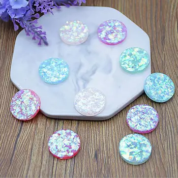 

6pcs 20mm Shiny loose Sequins Flat Resin Round Spacers Fit Earring Ring Setting Base Jewelry Components Diy Material