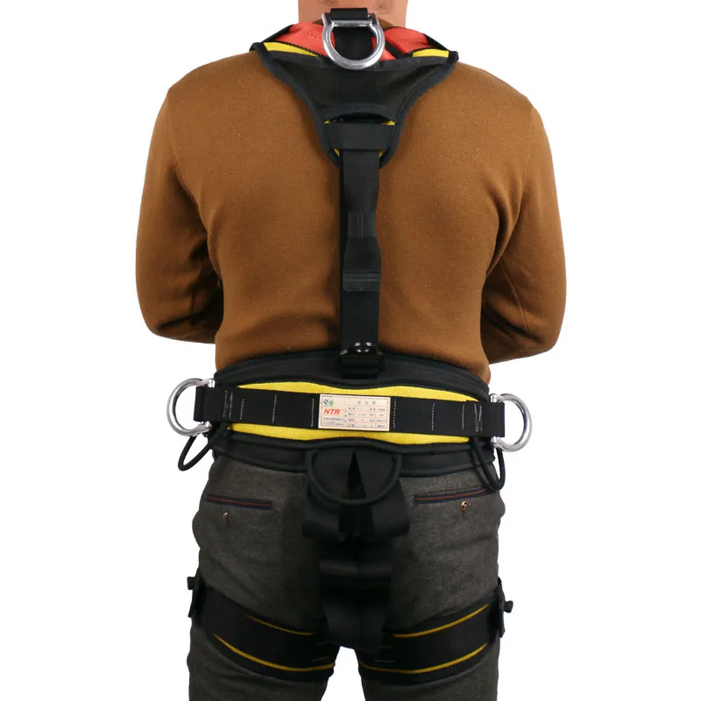 

Full Body Fall Protection Harness Safety Climbing Caving Equipment