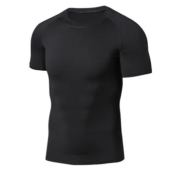 

Quick Drying Men Sports Clothing T-Shirt Short Sleeve Round Neck Compression Tops Bodycon Male T-shirt Casual Summer Tights