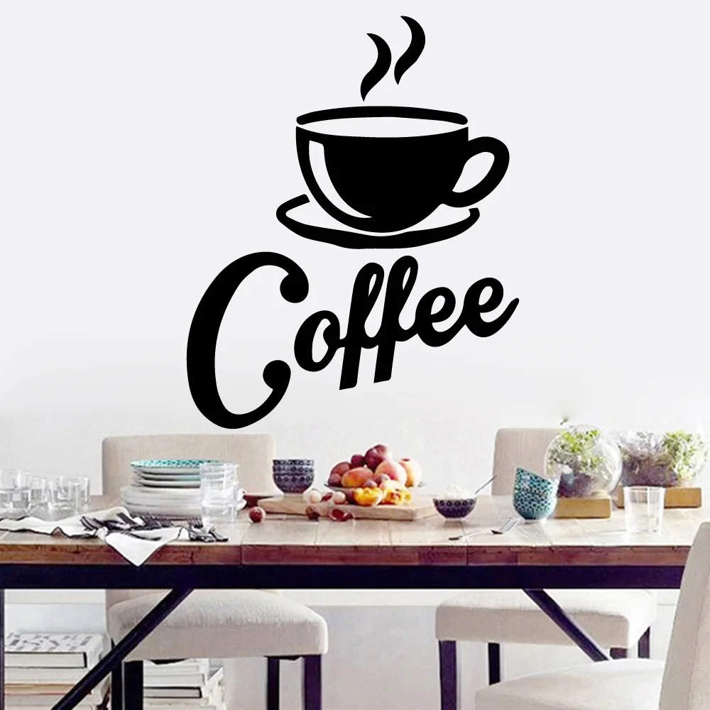 Adesivos de parede para café moderno, arte interior, decoração de ...