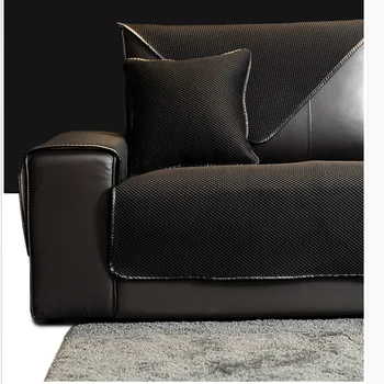 

Solid Sofa Cover Home Office Couch Towel Non Slip Ventilation Fashion Slipcover Especially Suitable for Leather Sofa