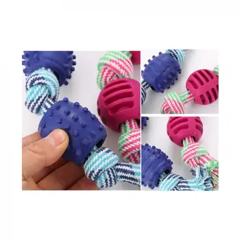 

Puppy Chew Toy three knot cotton rope ball dog toy molars bite resistant toys cleaning teeth pet supplies