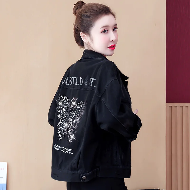 

Short Jeans Coat Female 2020 nian New Style Loose BF Spring and Autumn Embroidered Jeans Hong Kong Style INS Jacket