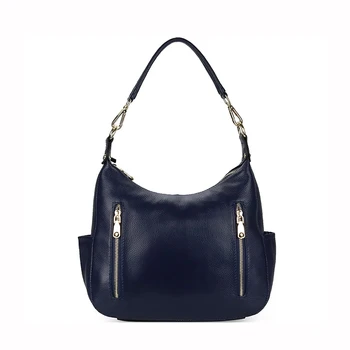 

Many Pockets Hobos, Shoulder Bag, Women Genuine Leather Handbag, Real Cow's skin Cross body bag A440