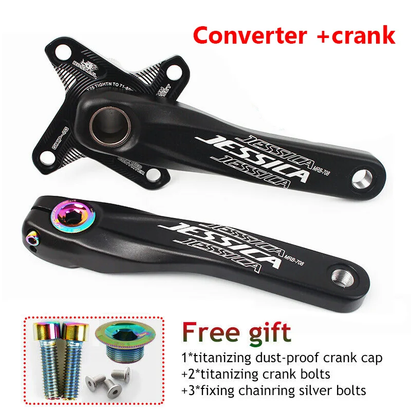 Converter 4-crank JESSICA MTB GXP шатун алюминиевый 170 мм кривошипный 4/5 коготь велосипедный конвертер дорожный горный велосипед цепь Запчасти для велосипедов аксессуары - Цвет: Converter 4-crank