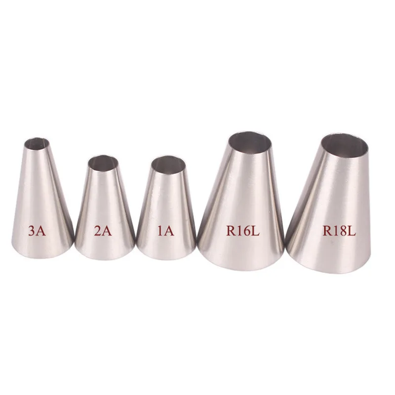 5 SZTUK Okrągłe końcówki Dysza do dekoracji Bezszwowa tubka do lukru Zestawy końcówek do ciasta Fondant Dekorowanie ciast Narzędzia Sugarcraft Piekarnictwo