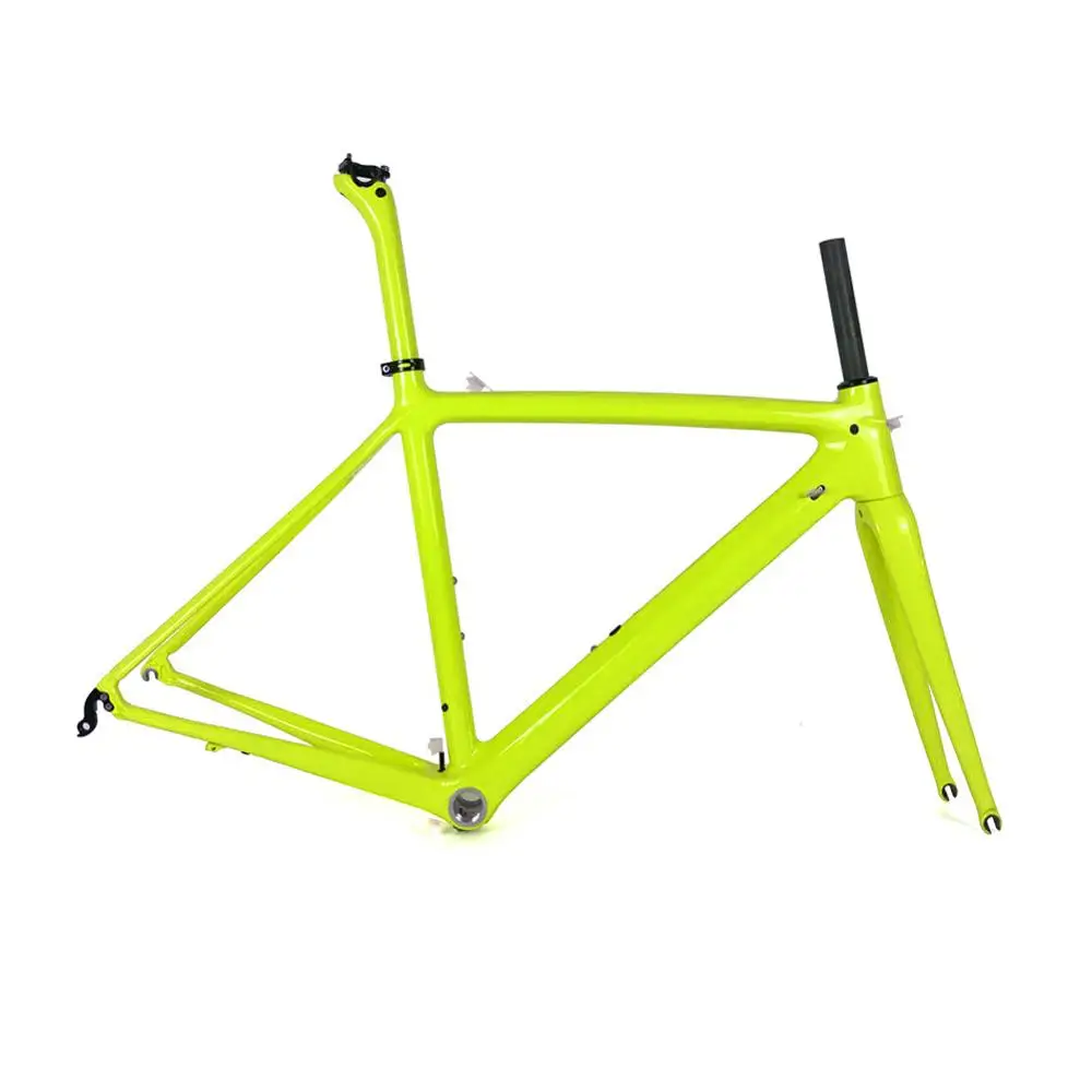 Light Yellow Color T1000 полностью карбоновые рамы дорожного велосипеда 700C, велосипедные рамы для шоссейного велосипеда, карбоновые рамы+ вилка+ подседельный штырь+ гарнитура+ зажим, Новинка - Цвет: Light Yellow Color
