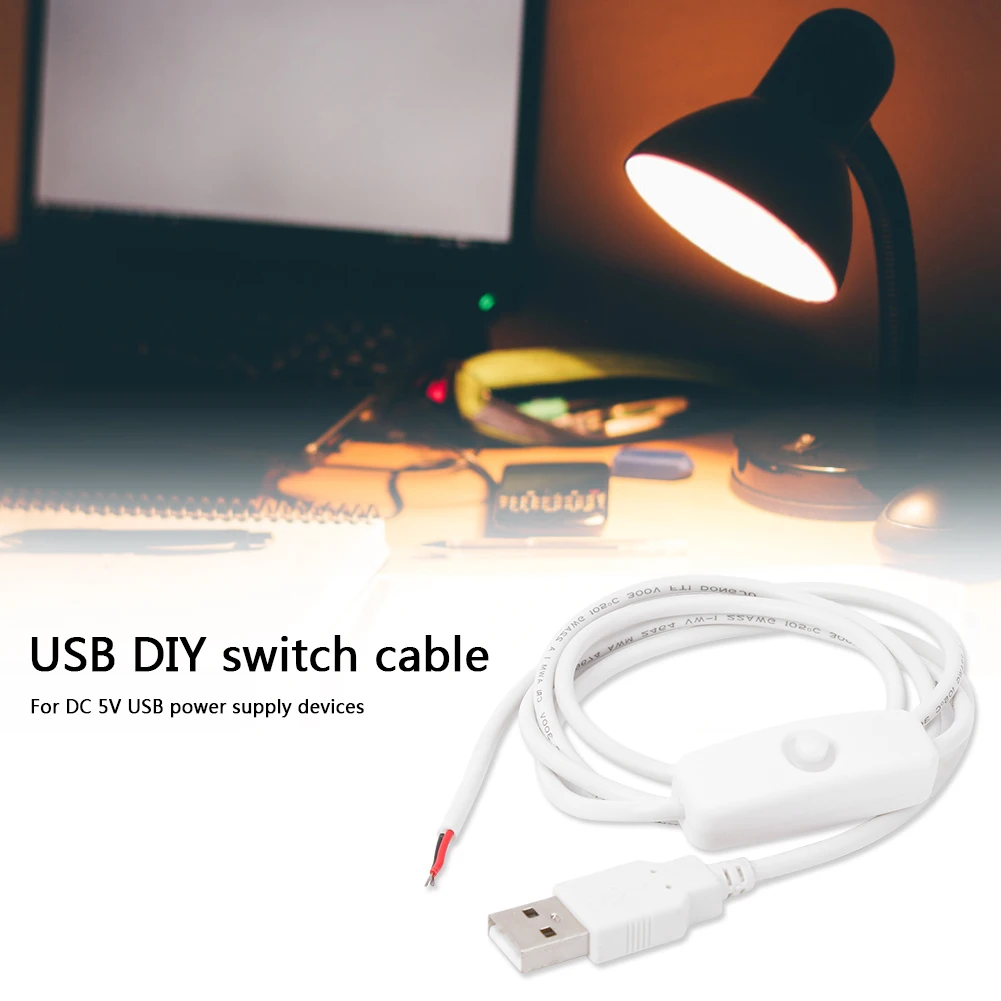 1m 5V USB   ڵ    ġ ̺ 2  ̾ USB 2.0  DIY   ڵ, ON/OFF ġ 