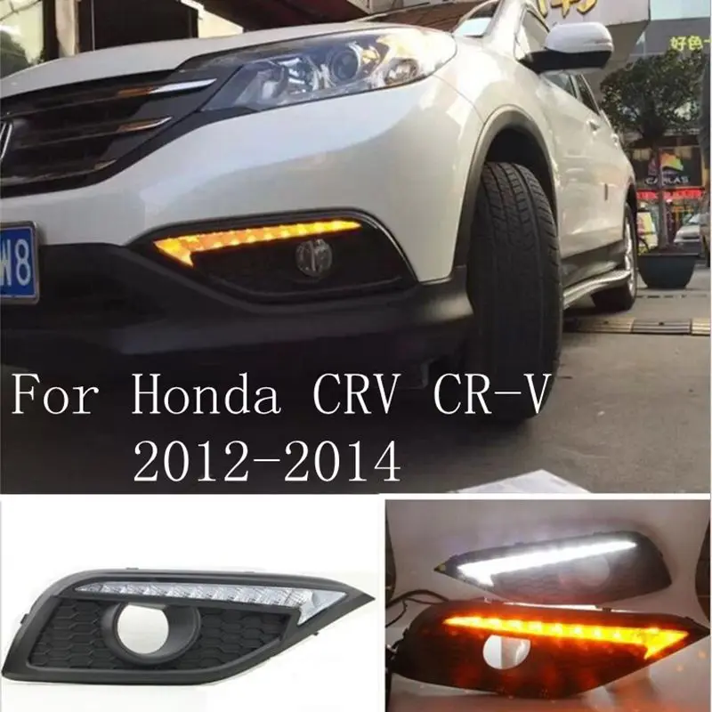 1 комплект для Хонда сrv CR-V 2012 2013 2014 DRL Дневной светильник LED с сигнал поворота
