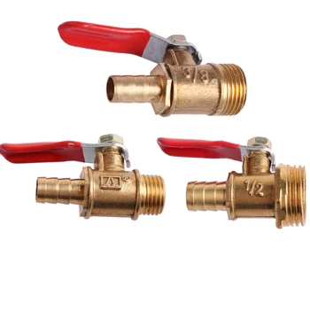 

6mm-12mm Hose Barb Inline Brass Water Oil Air Gas Fuel Line Shutoff Ball Valve Pipe Fittings Pneumatic Connector Controller