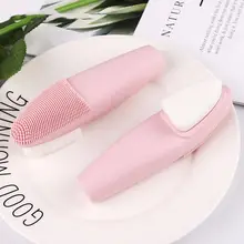 2 in 1 Double-Sided 3D Silicone Facial Brush Soft Bristle Facial Cleansing Exfoliating Instrument Deep Pore Cleans Massager