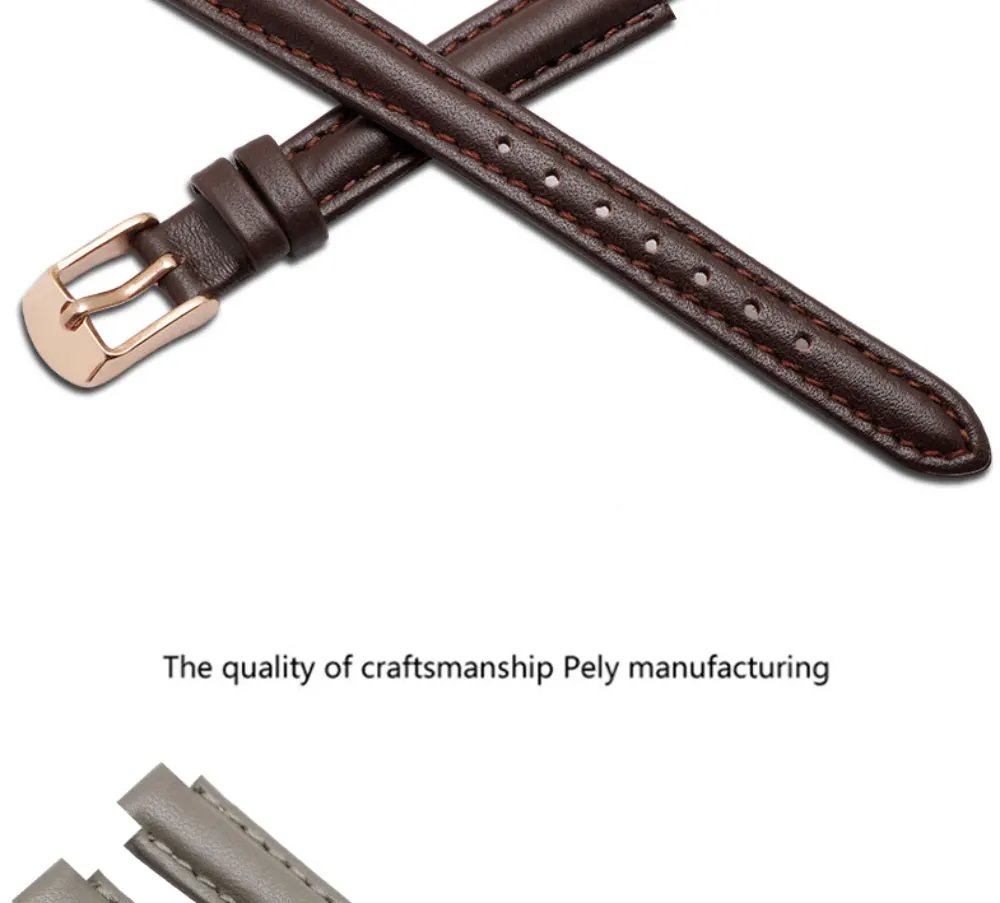 Color Cow leather watchbands women's wristband convex interface strap Suitable for SHE SHE 4029 3034D watch accessories