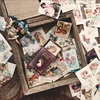 Timbres Vintage, série collection, 100 pièces, Mini cartes de vœux en papier Kraft, enveloppe de lettres, cartes LOMO, décoration, bricolage ► Photo 3/5