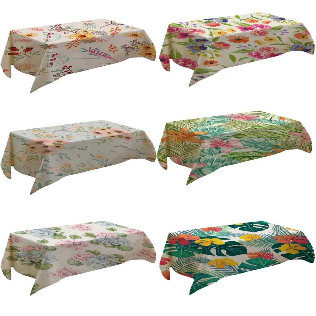 Fresh Flower Pattern Table Cloth Rectangular Tea Table Cover Dining Home Decor Household Accessories New Arrivals Best Selling