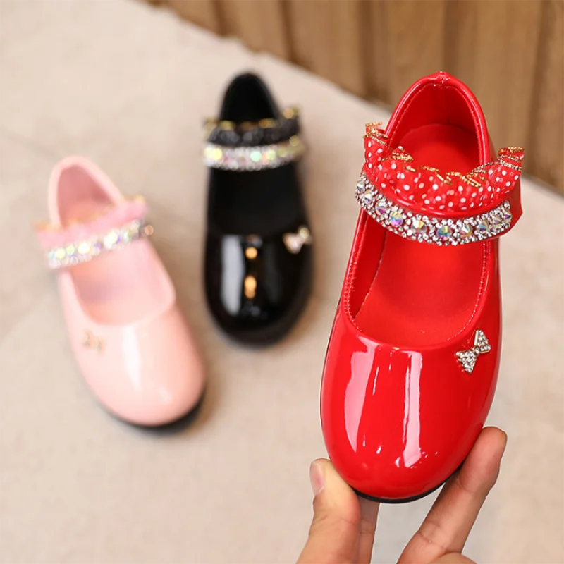 New Spring Girls Shoes Princess Ballet Flats Dance Party Wedding Shoes Rhinestone Children Shoes for 3-12 Years Old Kids CSH139 - Image 4