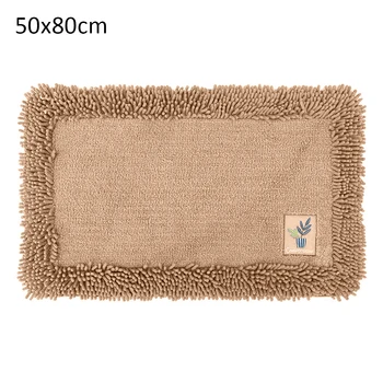 

Living Room Kitchen Carpet Hallway Door Mat Soft Area Rug Solid Fluffy Chenille Non Slip Water Absorption Bathroom Plushy