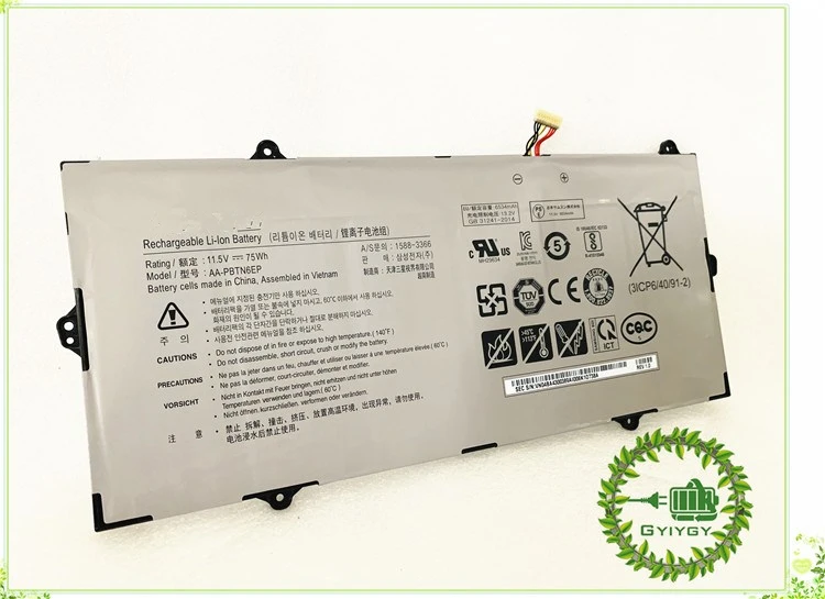 75Wh AA-PBTN6EP аккумулятор для samsung notebook 9 NP900X5T, NP900X5T-X01US, 900X5 T, 900X5T-X78L, 900X5T-X01, 900X5T-X02 Series
