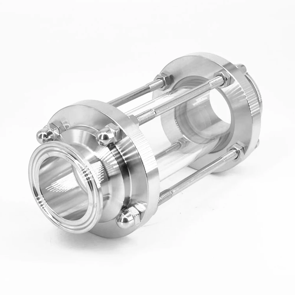 

Hot 304 Stainless Steel Round Tip Sanitary Food Grade Pipe Flow Sight Glass Diopter For Home Brew