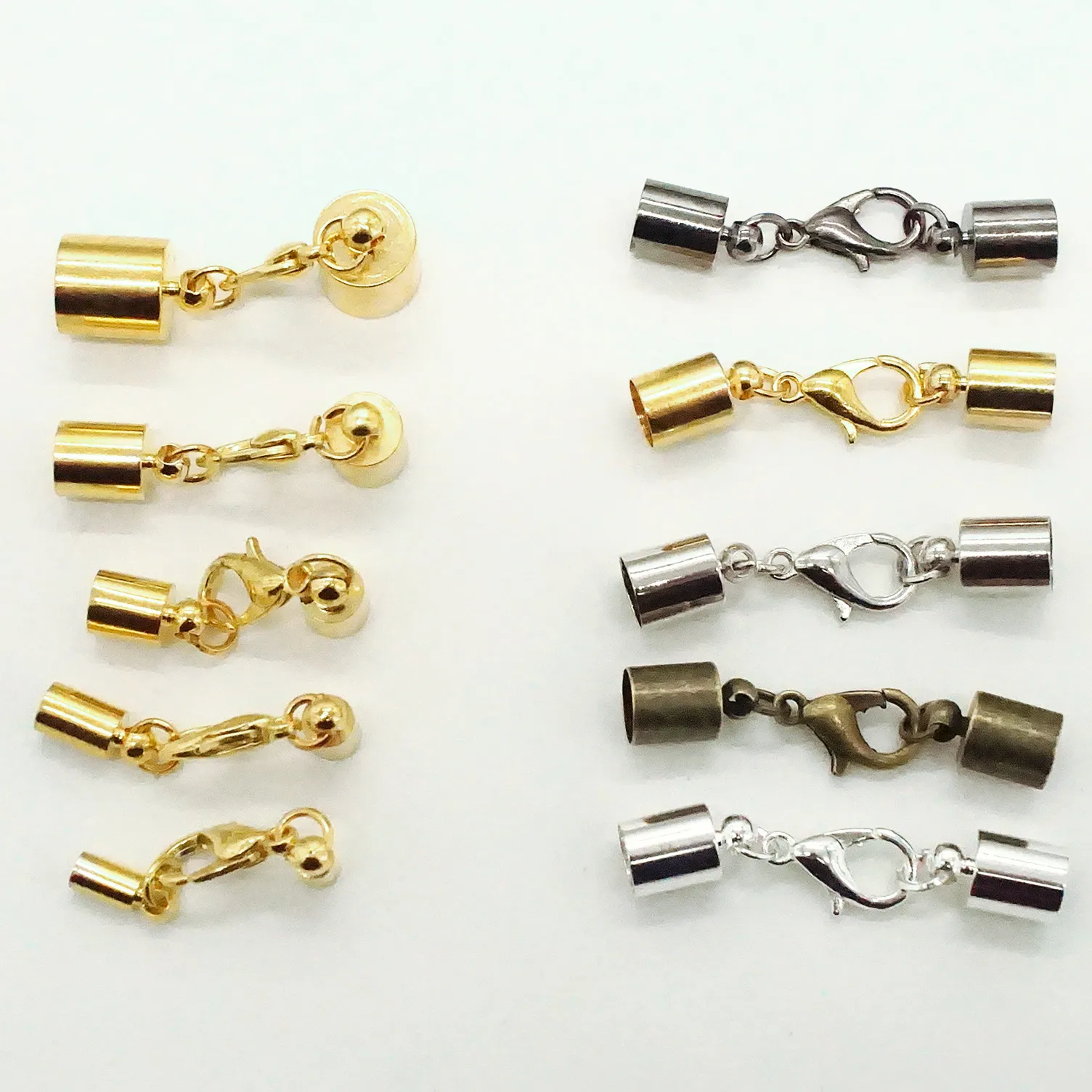 5 Sets Stainless Steel Clasps End Caps Hooks Fit 1.5//2//3//4//5//6//8mm Leather Cord