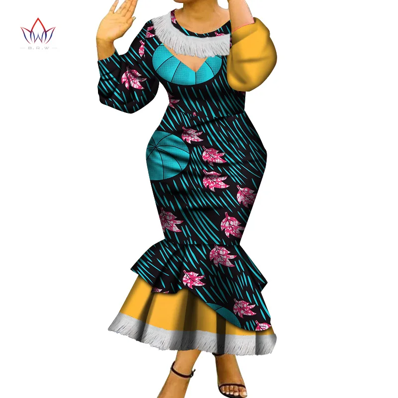 

Long Sleeve Dresses for Women Party Wedding Casual Date Dashiki African Women Dresses 2019 African Dresses for Women WY5542