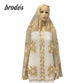 

African scarfs,muslim embroidery small net scarf,2.0*0.5 meter small size scarf for shawls wraps