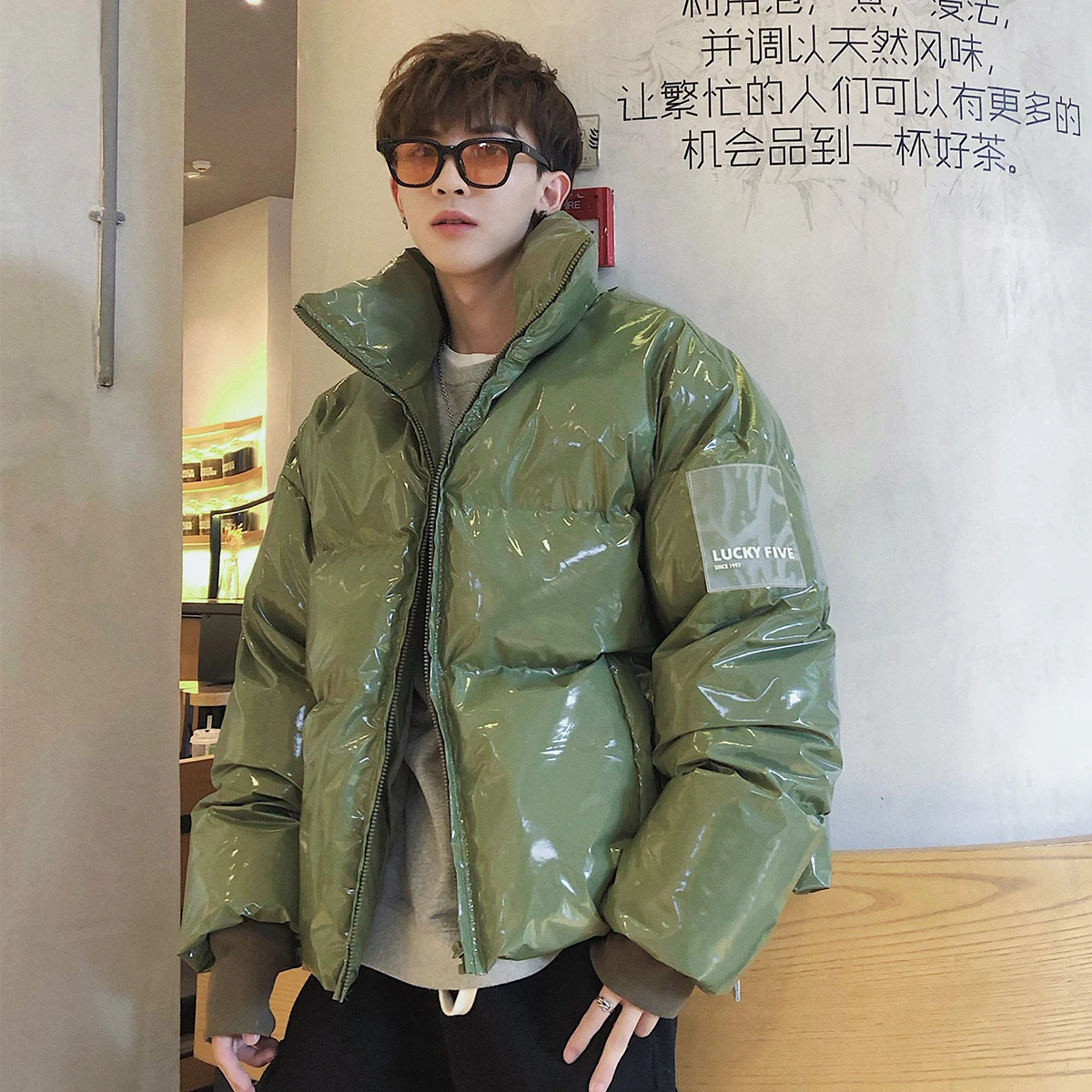 masculino coreano fashions puffer jaqueta