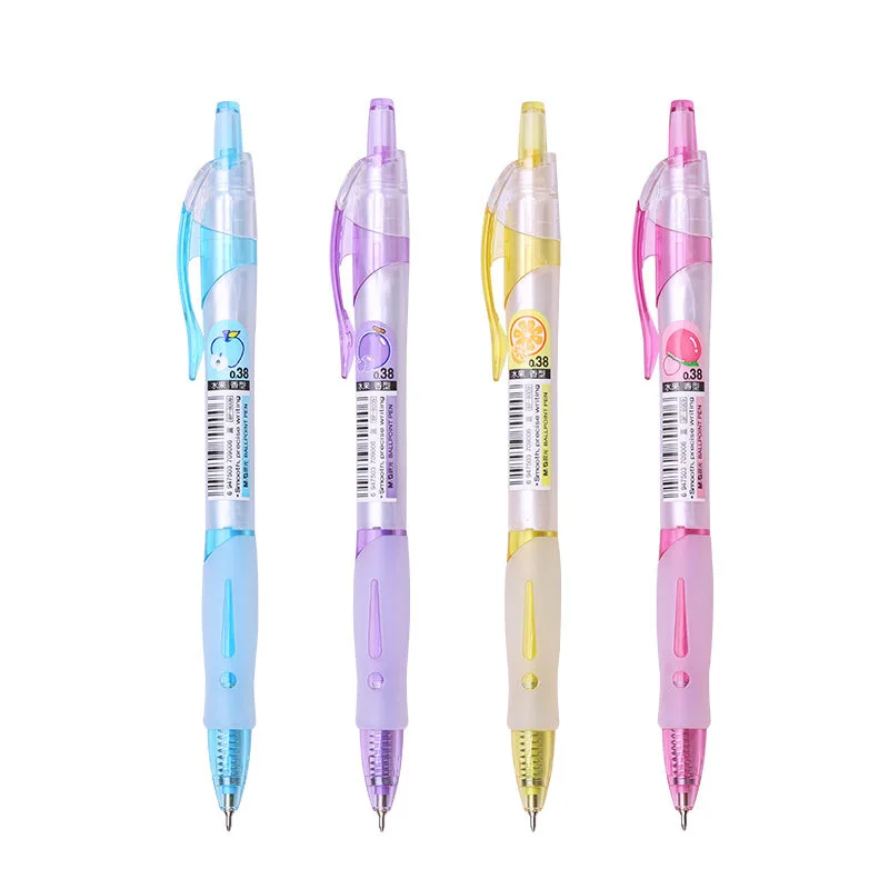 

Scented ballpoint pen Candy color Rubber slip student pens Press the ballpoint pen to prevent school office pressed 0.38mm pen