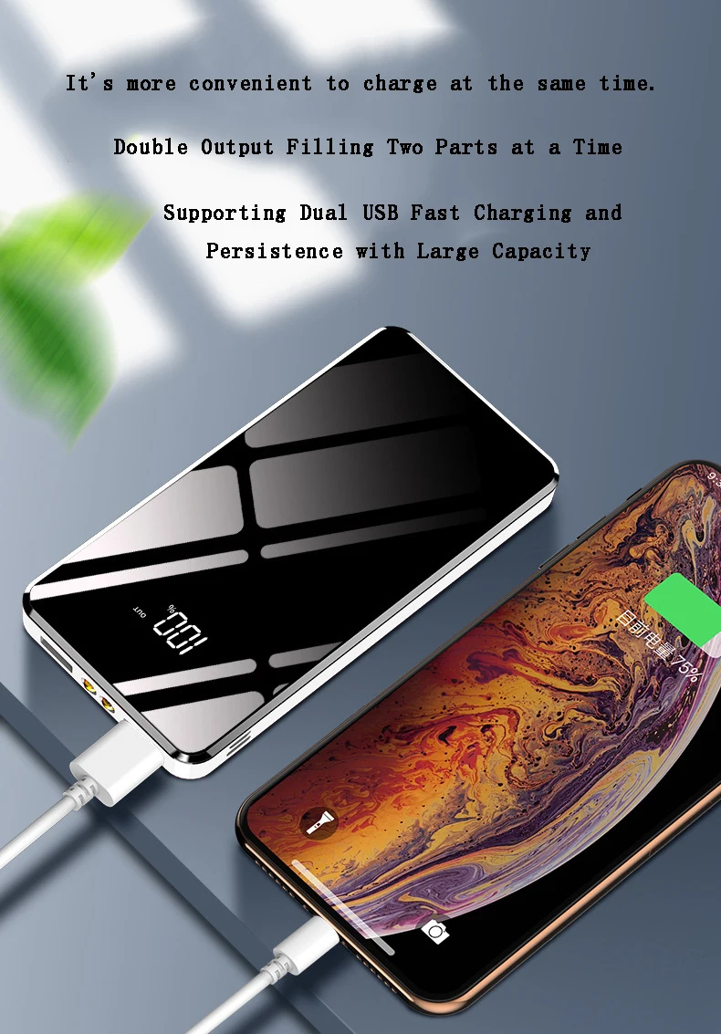 Xiaomi 30000 мАч Внешний аккумулятор для мобильных телефонов с ЖК-дисплеем и цифровым дисплеем, зарядка с сокровищами, тип-c, мобильный аккумулятор для xiaomi для iphone 7/8 plus