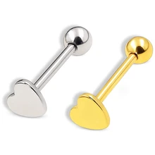 Stainless Steel Body Piercing Jewelry Men Women Girls Heart Tongue Rings Punk Jewelry Gift Piercing Tongue Rings