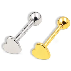 Stainless Steel Body Piercing Jewelry Men Women Girls Heart Tongue Rings Punk Jewelry Gift Piercing Tongue Rings