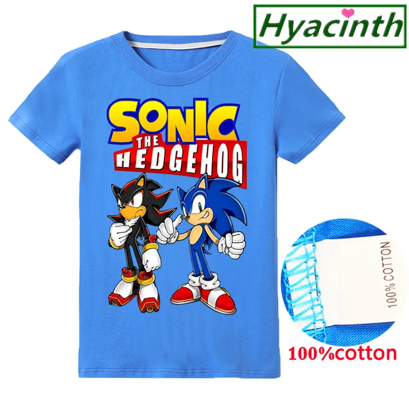 Одежда с рисунком ежа, толстовки с капюшоном Детская Хлопковая одежда для маленьких мальчиков и девочек детская футболка с рисунком для мальчиков и девочек - Цвет: T983-blue