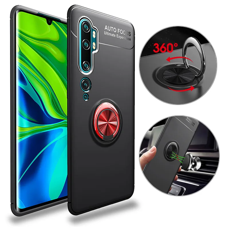 

Magnetic Finger Ring Case For Xiaomi-mi-note-10-Pro mi note10 Silicone Case Cover For Xiaomi mi note 10 note10 Pro mi CC9 Pro