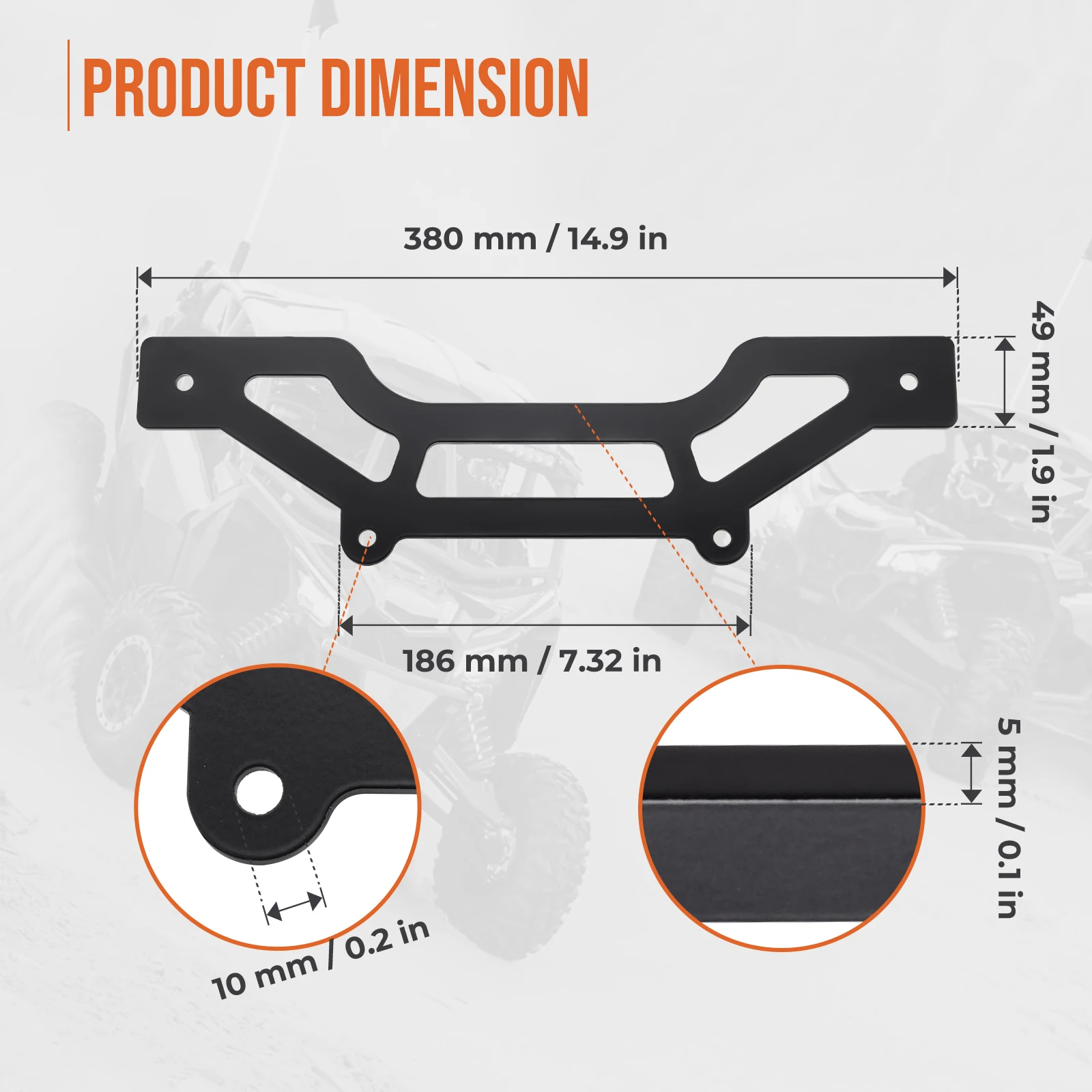 frontal, suporte para Can-Am Maverick X3 Max