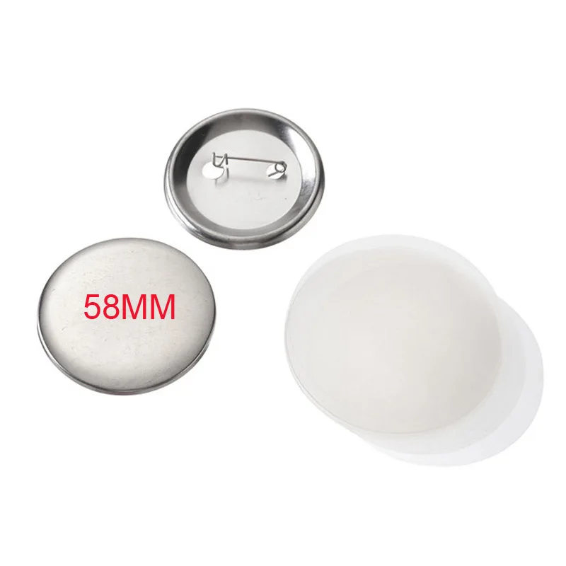 58MM 100 шт./компл. металлической заготовки значок кнопки Запчасти расходные материалы для одежды значок кнопки материалы для поделок DIY - Цвет: 58MM