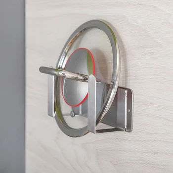 

Home Wall Mounted Self Adhesive Restaurant Multipurpose Stainless Steel Cooking Pot Lid Rack Kitchen Space Saving Chopping Board